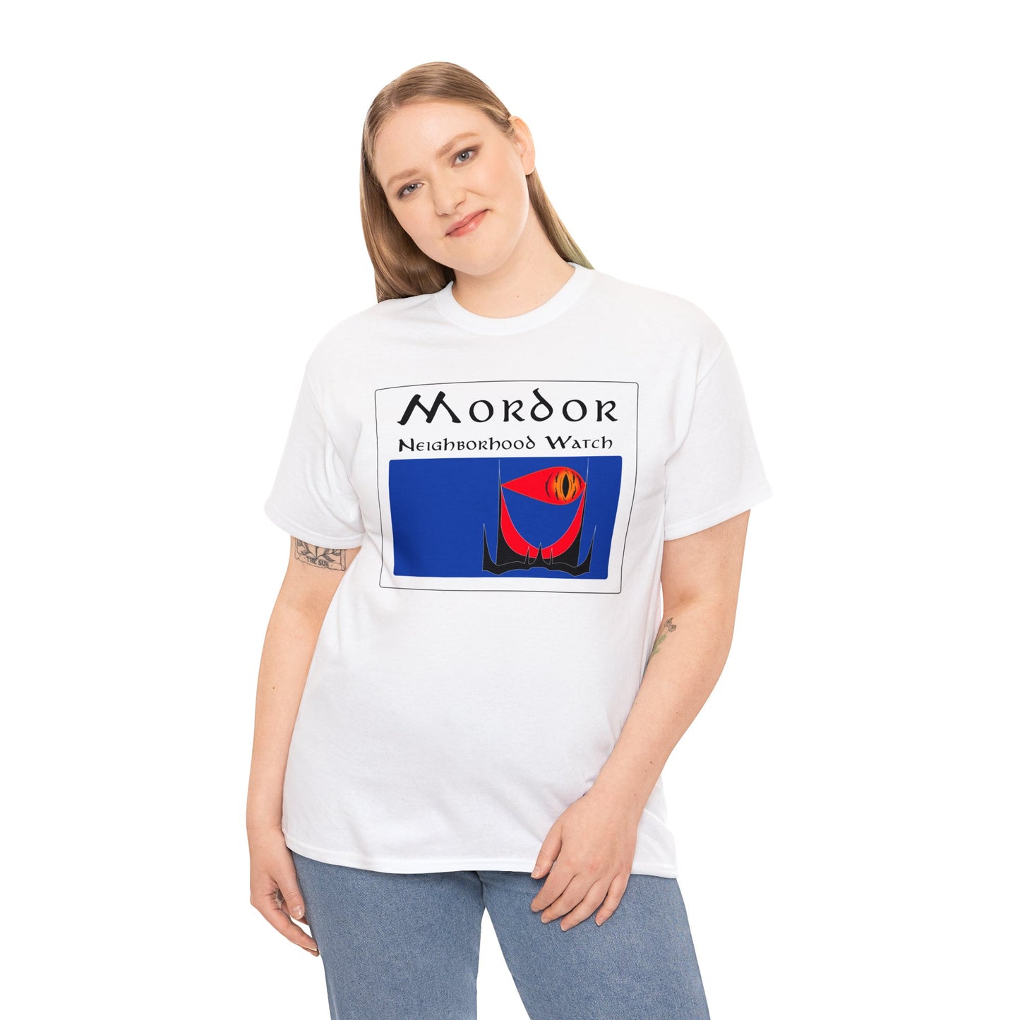 Mordor Neighborhood Watch Unisex Heavy Cotton Tee