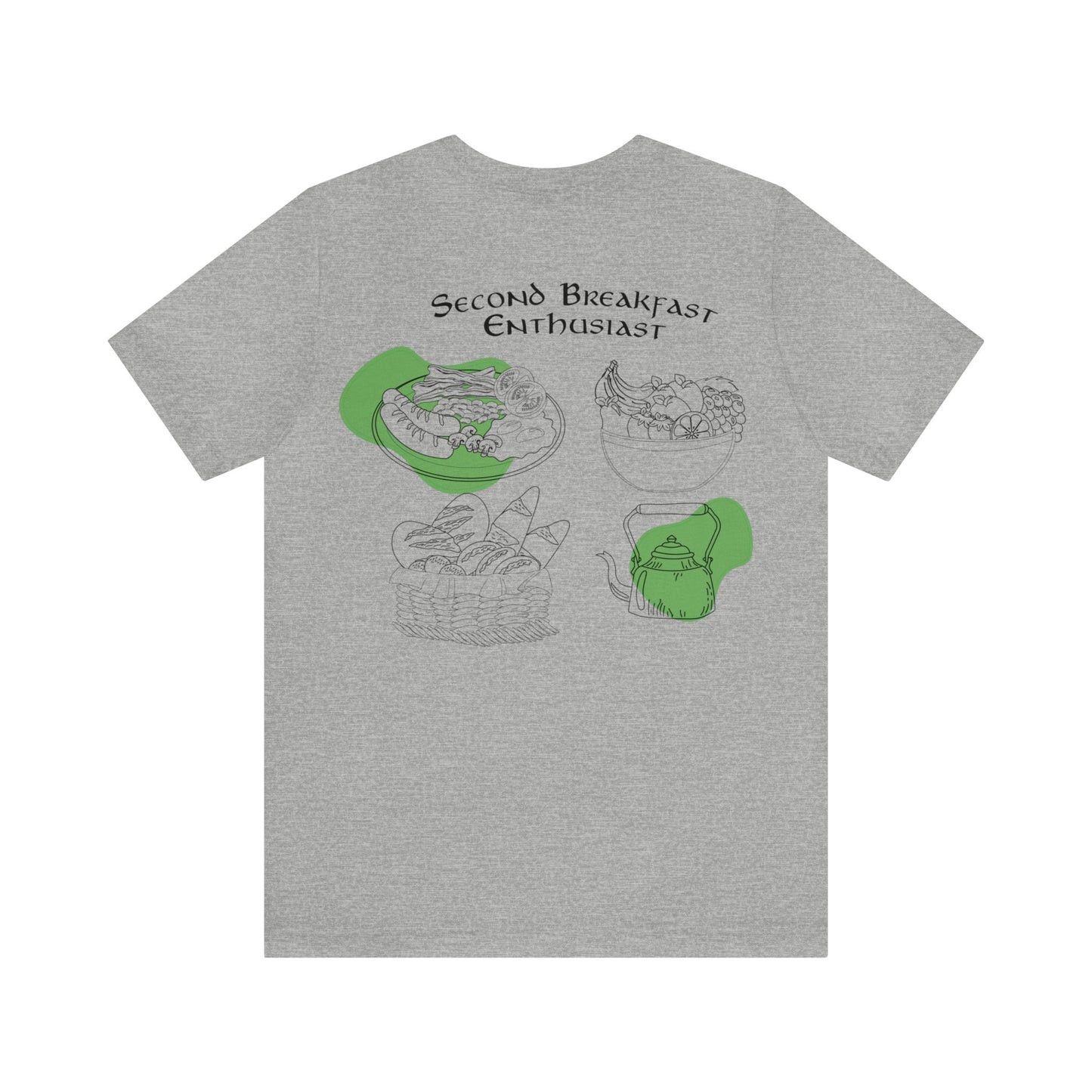 Second Breakfast on Back Unisex Jersey Short Sleeve Tee