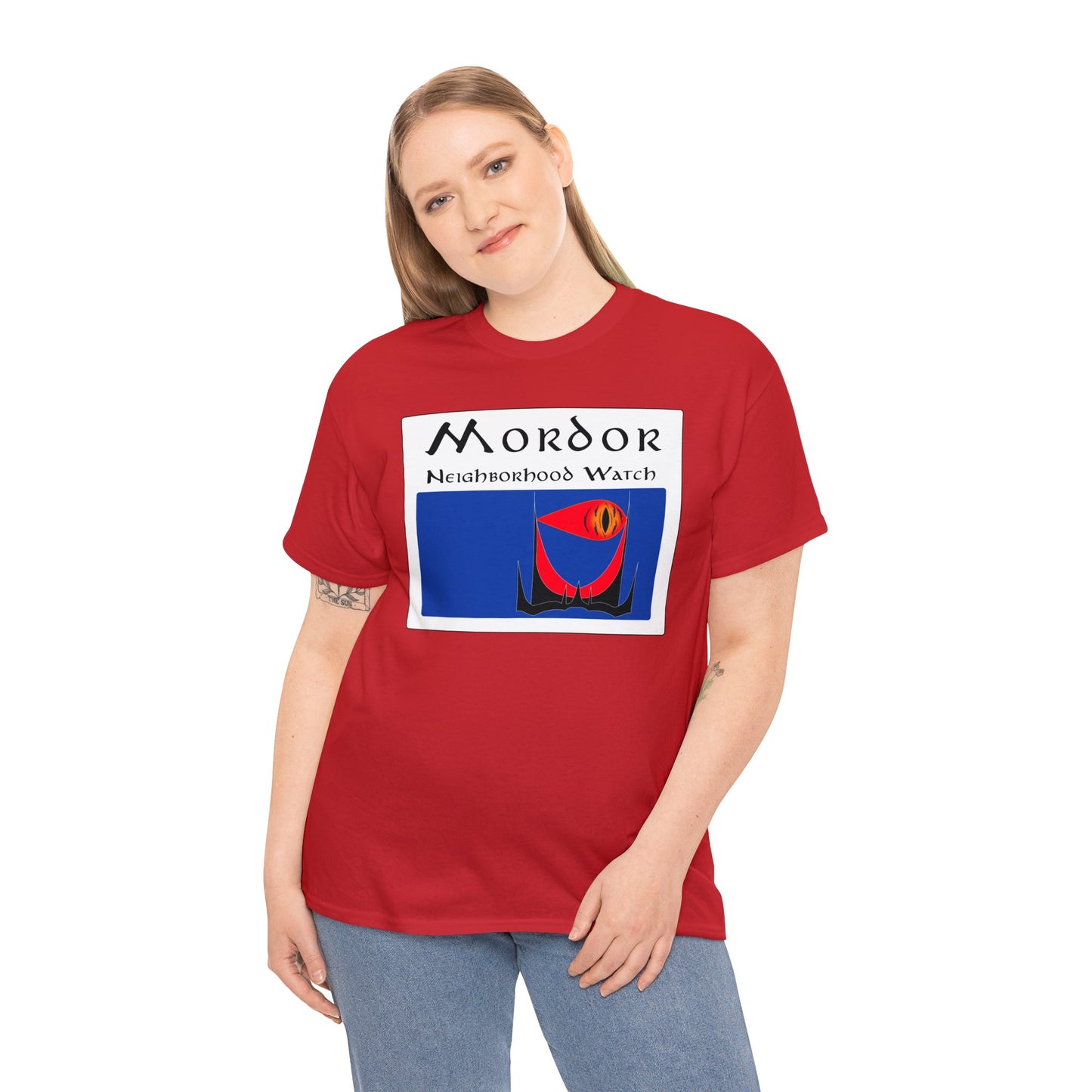 Mordor Neighborhood Watch Unisex Heavy Cotton Tee