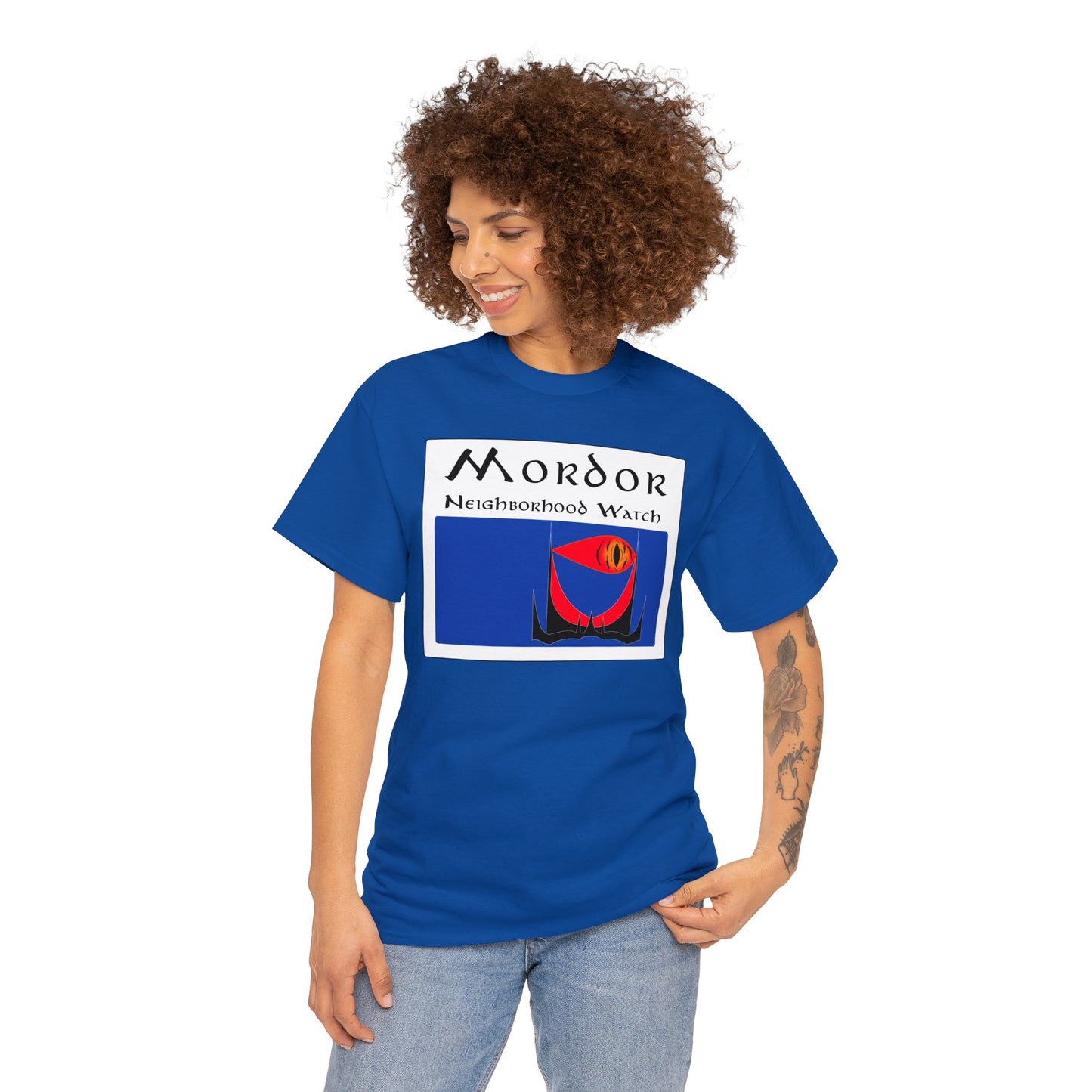 Mordor Neighborhood Watch Unisex Heavy Cotton Tee