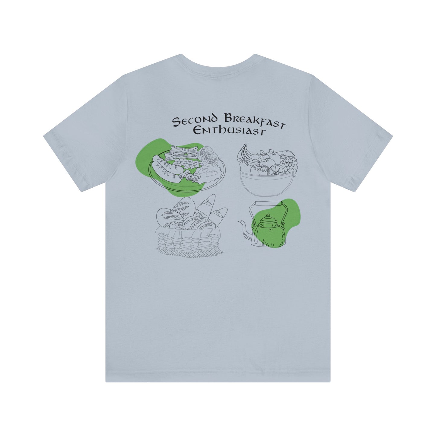 Second Breakfast on Back Unisex Jersey Short Sleeve Tee