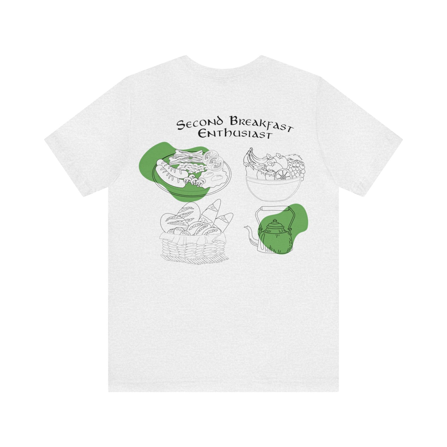 Second Breakfast on Back Unisex Jersey Short Sleeve Tee