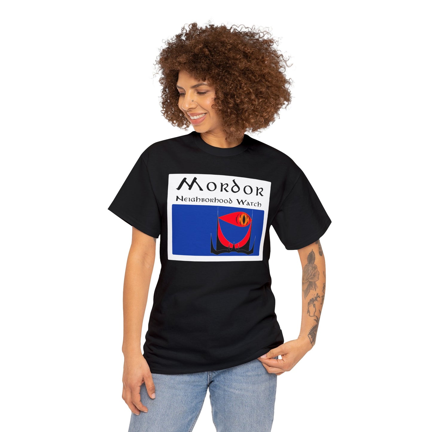 Mordor Neighborhood Watch Unisex Heavy Cotton Tee