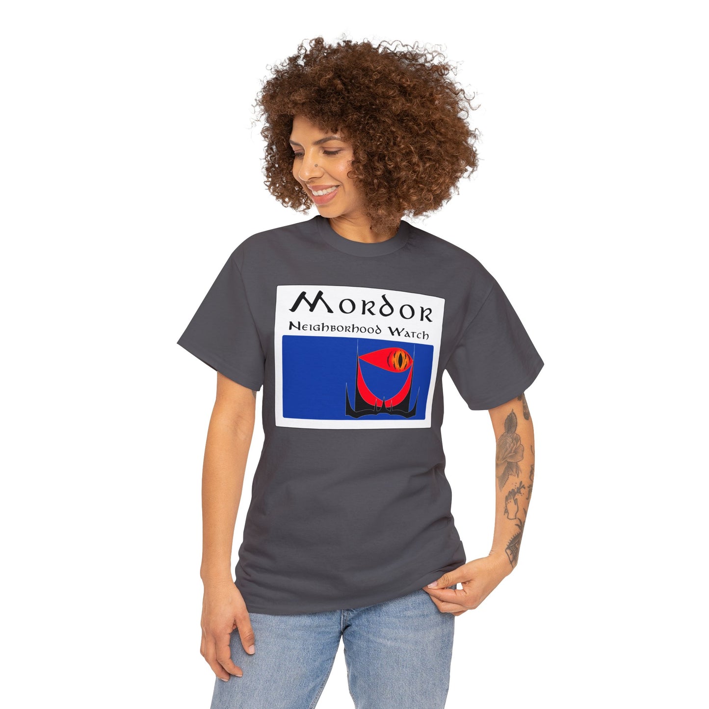 Mordor Neighborhood Watch Unisex Heavy Cotton Tee
