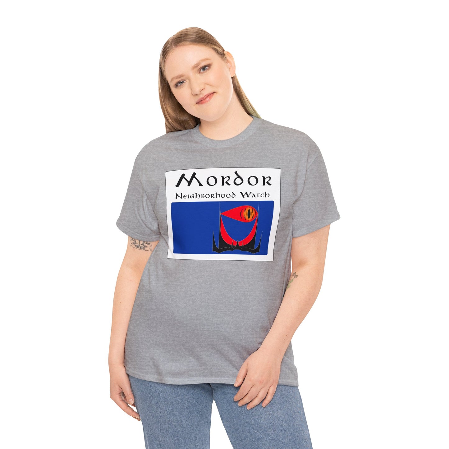 Mordor Neighborhood Watch Unisex Heavy Cotton Tee