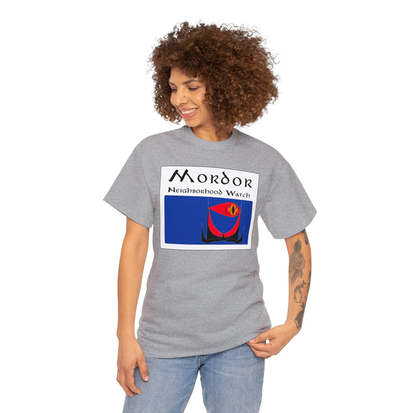Mordor Neighborhood Watch Unisex Heavy Cotton Tee