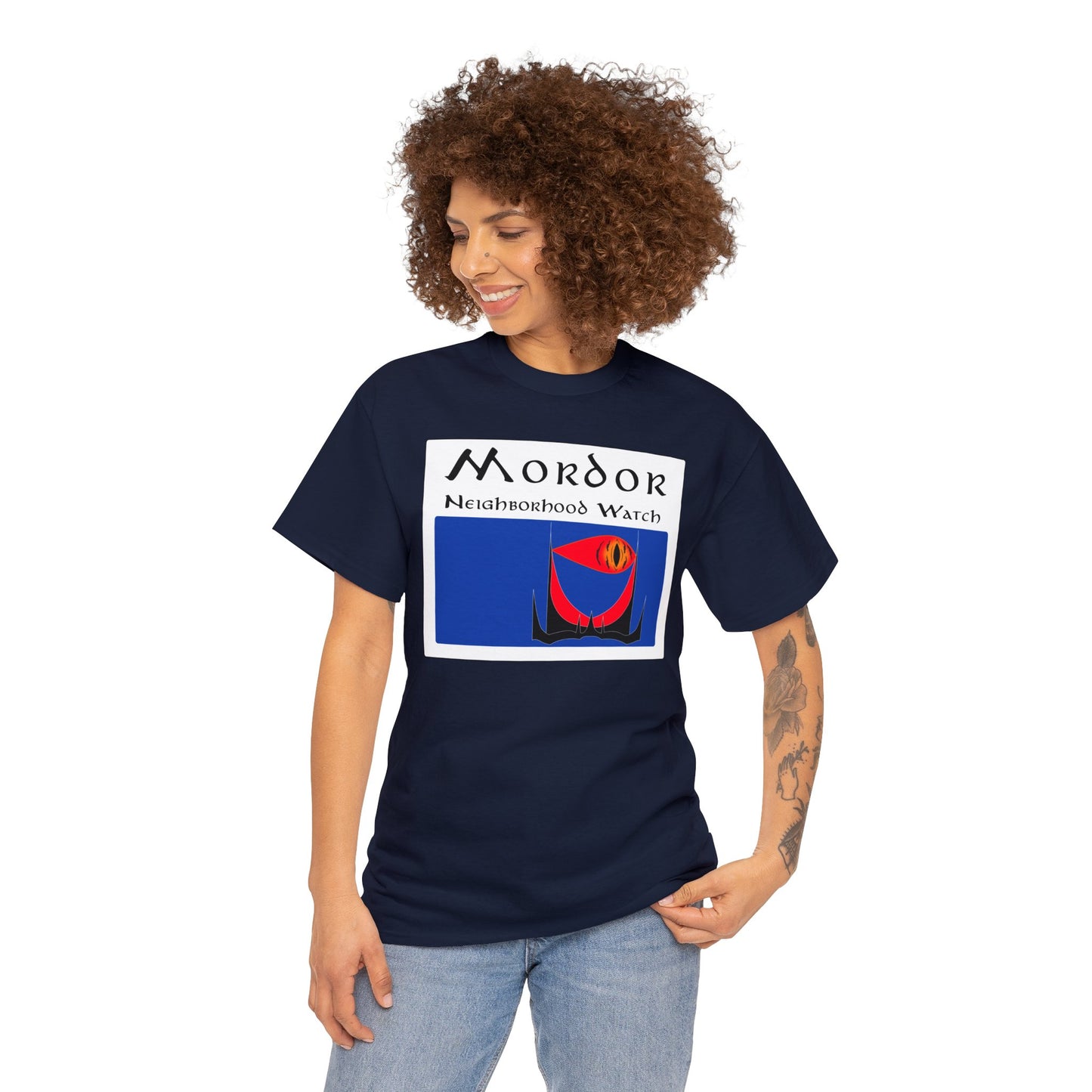 Mordor Neighborhood Watch Unisex Heavy Cotton Tee