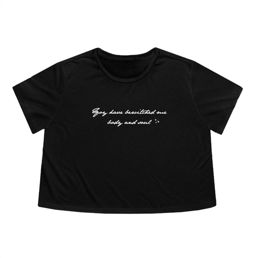 Bewitched - Jane Austen Quote Women's Flowy Cropped Tee