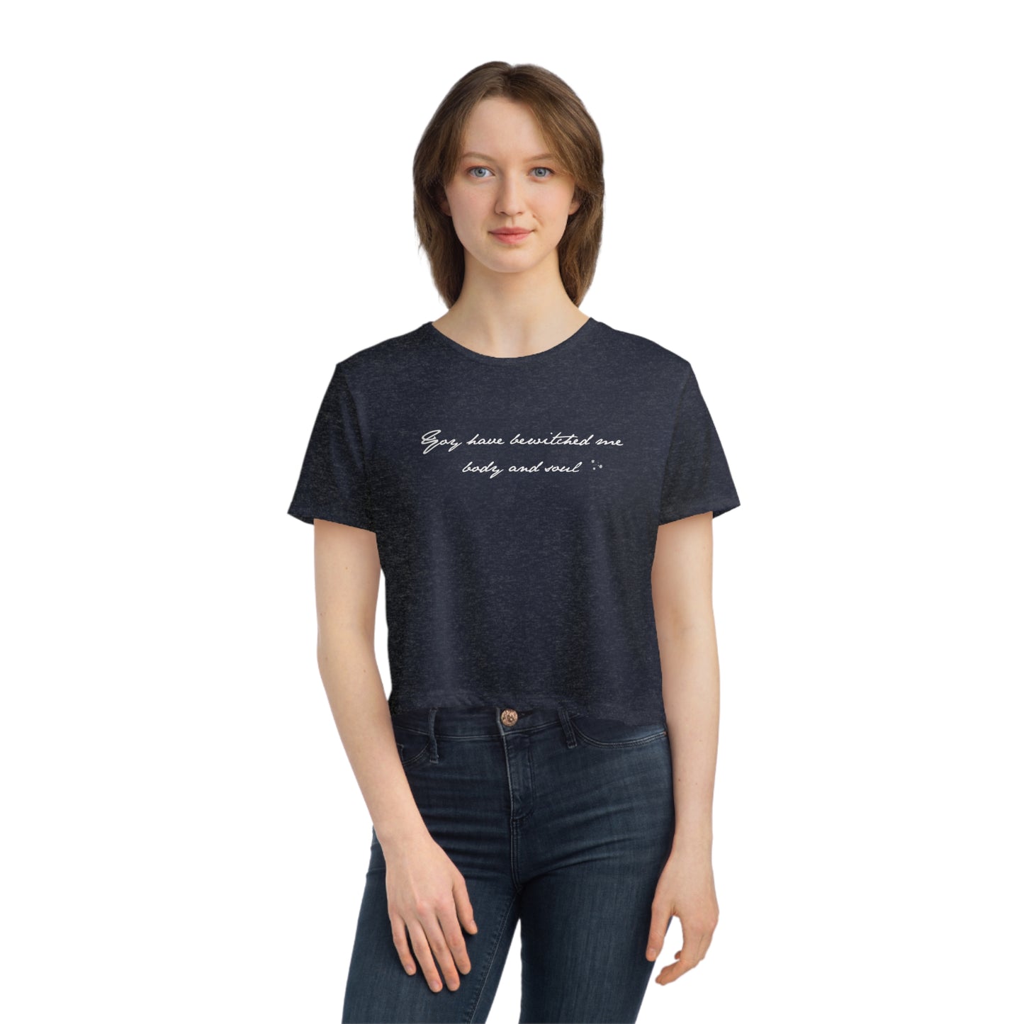 Bewitched - Jane Austen Quote Women's Flowy Cropped Tee