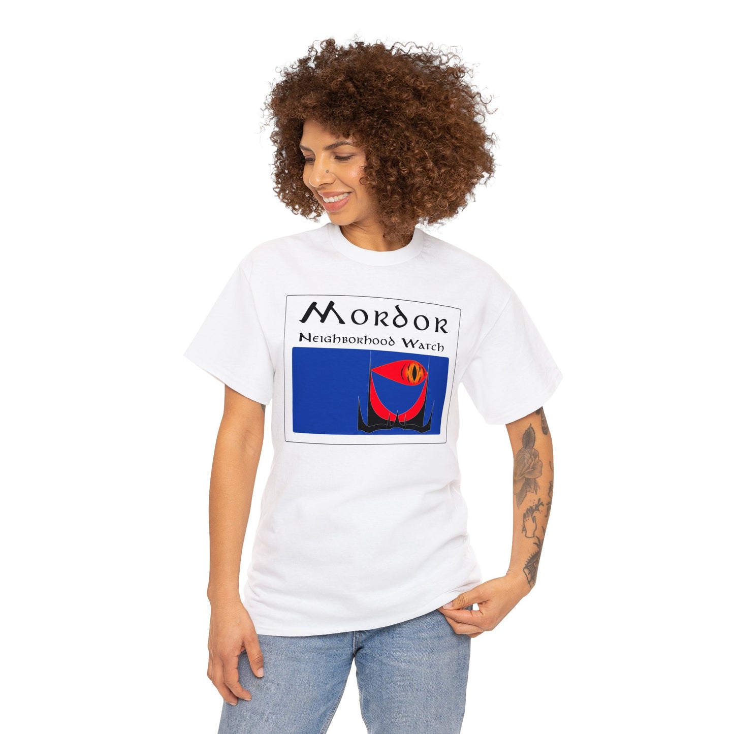 Mordor Neighborhood Watch Unisex Heavy Cotton Tee