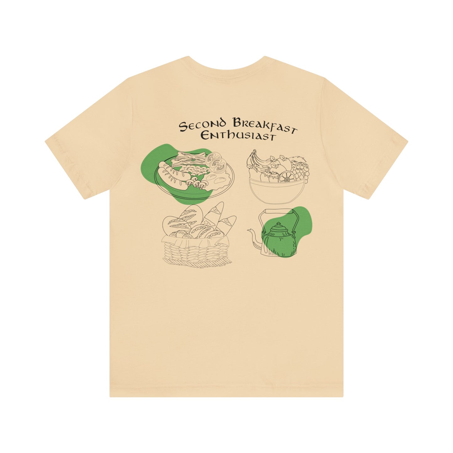 Second Breakfast on Back Unisex Jersey Short Sleeve Tee