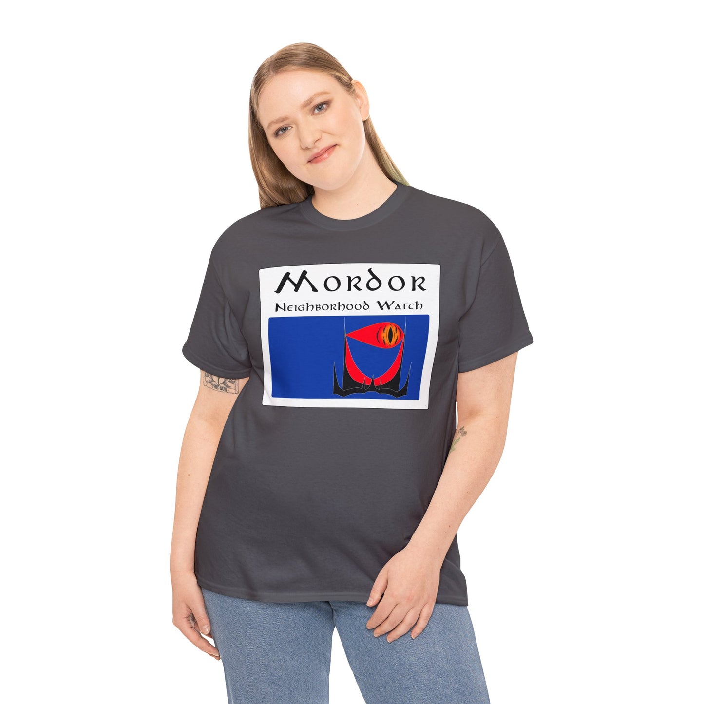 Mordor Neighborhood Watch Unisex Heavy Cotton Tee