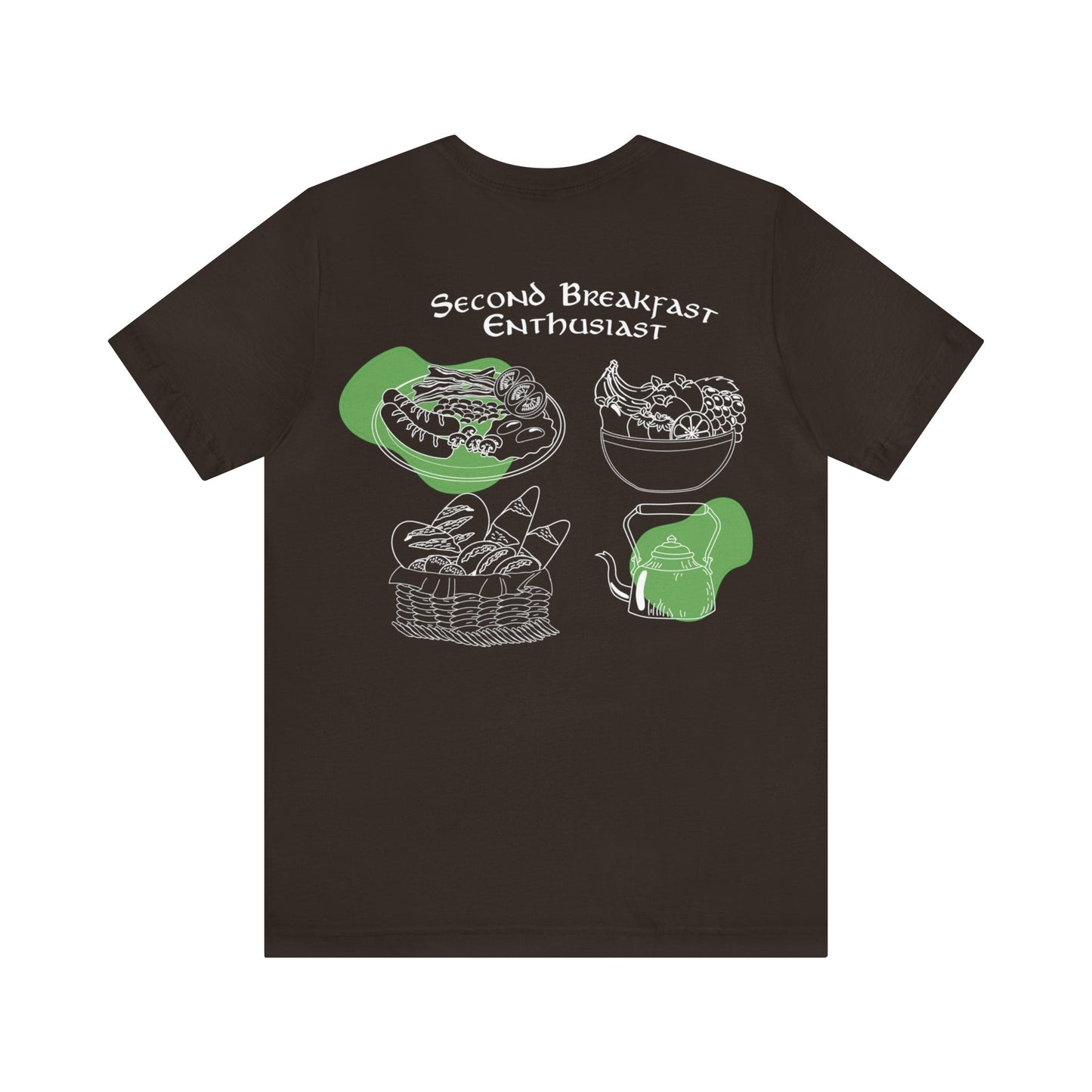 Second Breakfast on Back Unisex Jersey Short Sleeve Tee