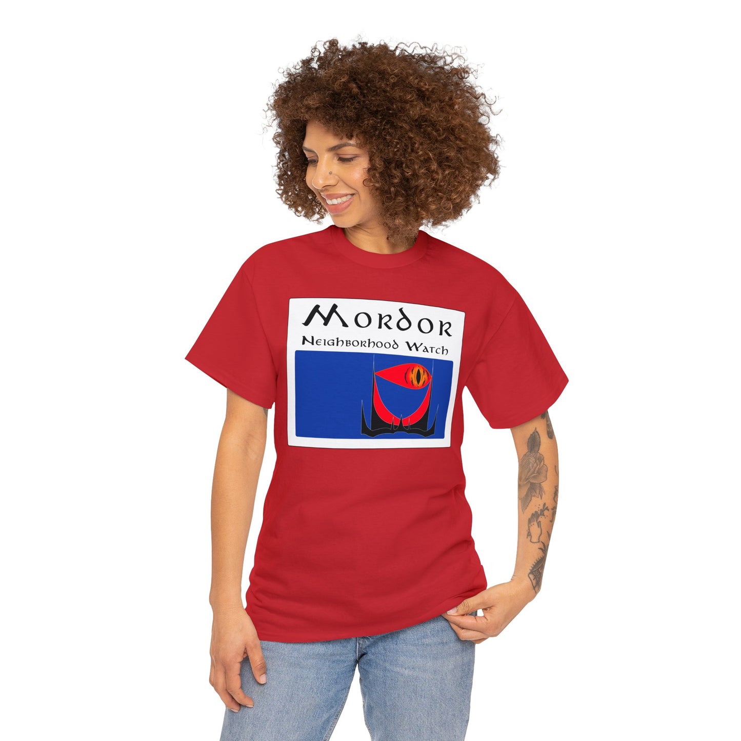 Mordor Neighborhood Watch Unisex Heavy Cotton Tee